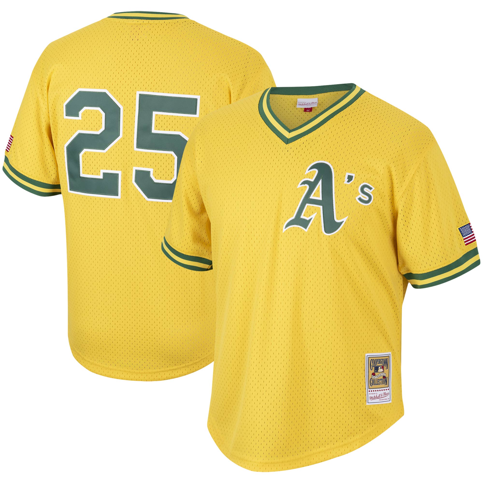 Mark Mcgwire Oakland Athletics Mitchell & Ness Cooperstown Collection Mesh Batting Practice Baseball Jersey – Gold
