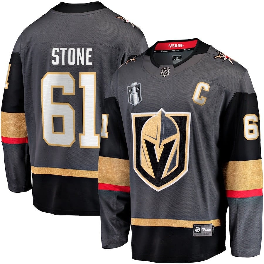 Mark Stone 61 Vegas Golden Knights 2023 Stanley Cup Final Alternate Breakaway Player Hockey Jersey - Black - JS398 