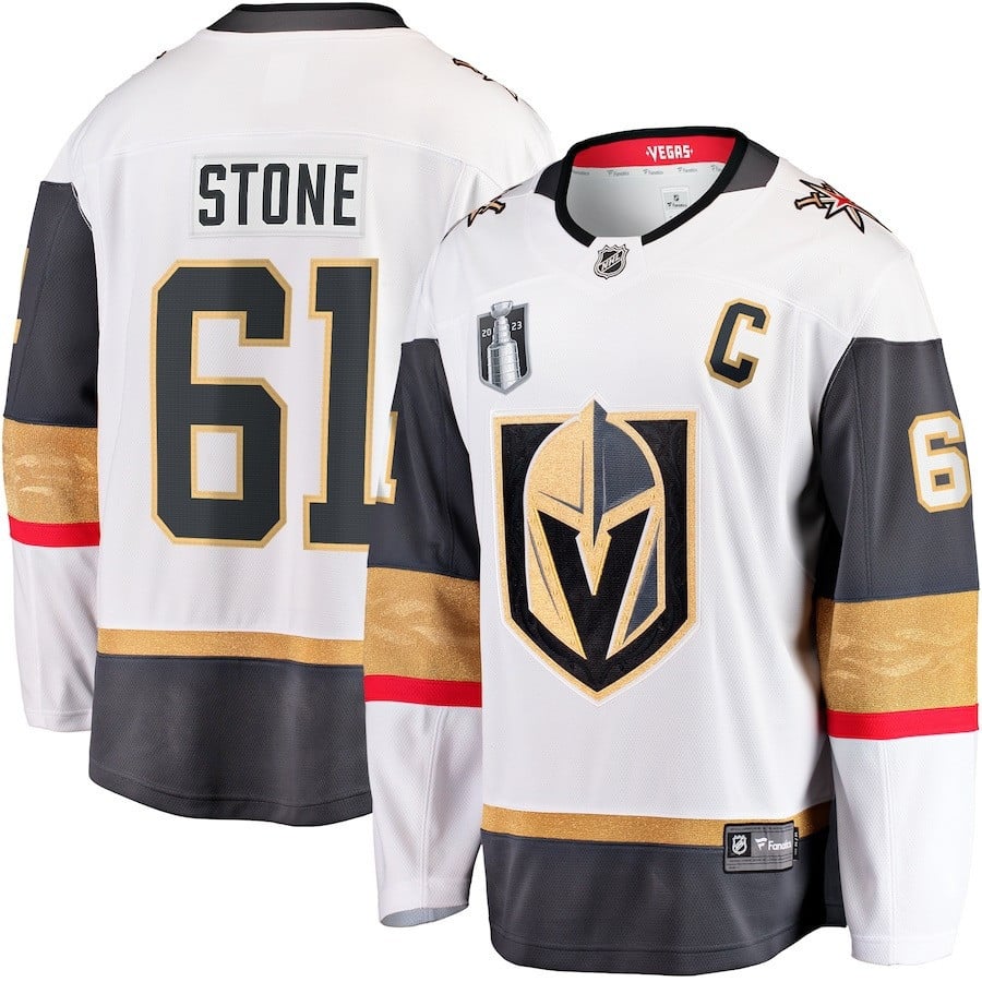 Mark Stone 61 Vegas Golden Knights 2023 Stanley Cup Final Away Breakaway Player Hockey Jersey - White - JS821 