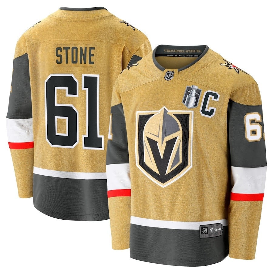 Mark Stone 61 Vegas Golden Knights 2023 Stanley Cup Final Home Breakaway Player Hockey Jersey - Gold - JS159 