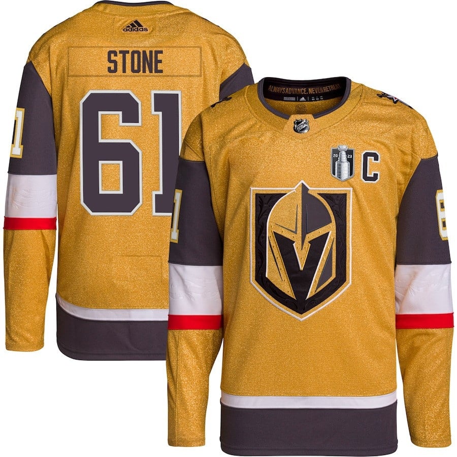 Mark Stone 61 Vegas Golden Knights 2023 Stanley Cup Final Home Player Hockey Jersey - Gold - JS564 