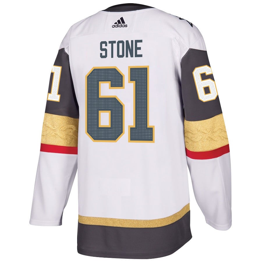 Alternative view of Mark Stone 61 Vegas Golden Knights Stanley Cup 2023 Champions Patch Away Breakaway Men Hockey Jersey - White - JS619 