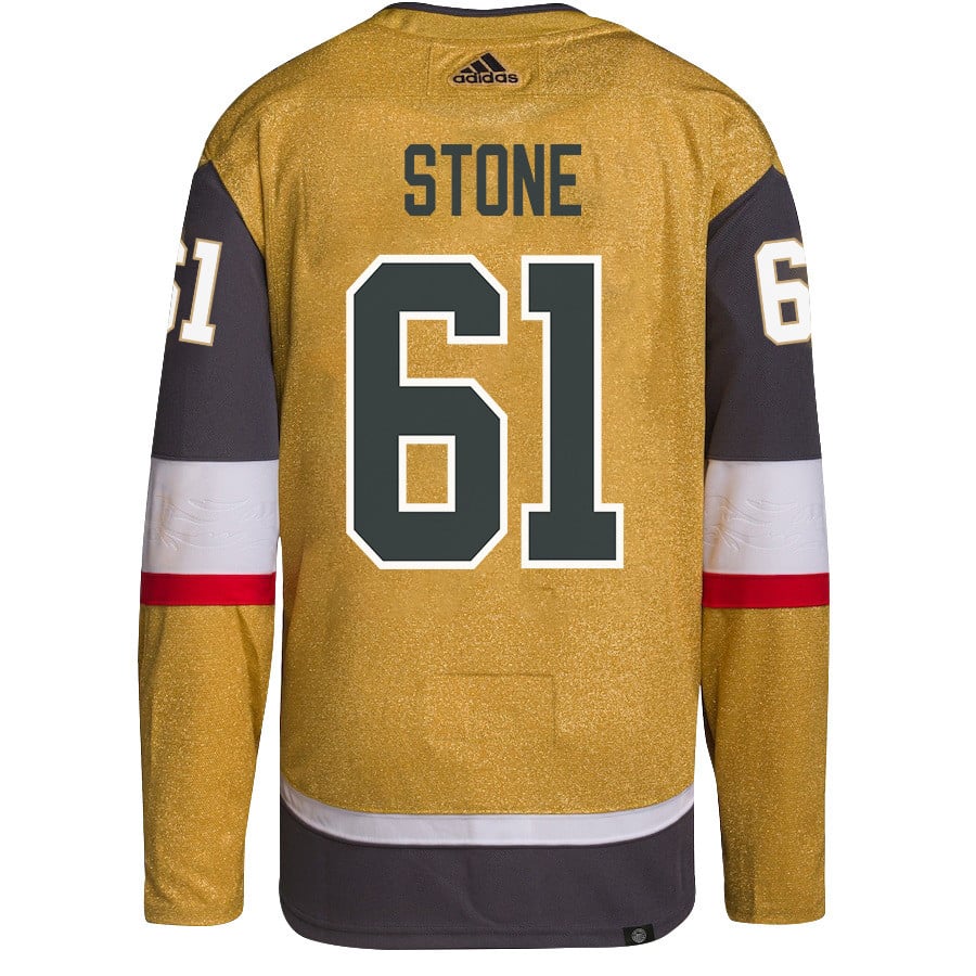 Alternative view of Mark Stone 61 Vegas Golden Knights Stanley Cup 2023 Champions Patch Home Breakaway Men Hockey Jersey - Gold - JS647 