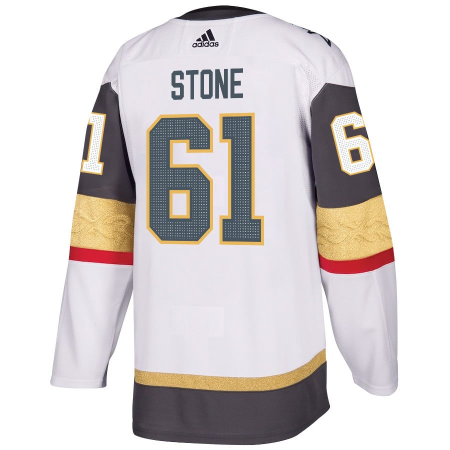 Alternative view of Mark Stone 61 Vegas Golden Knights Stanley Cup 2023 Final Patch Away Breakaway Men Hockey Jersey - White - JS548 