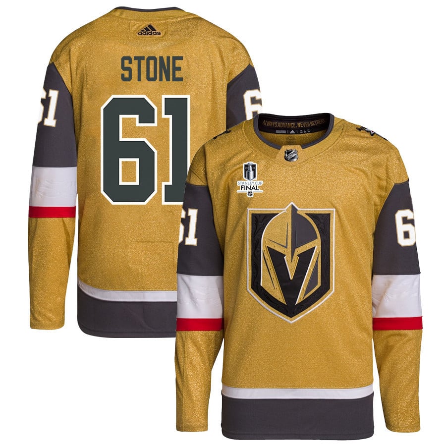 Mark Stone 61 Vegas Golden Knights Stanley Cup 2023 Final Patch Home Breakaway Men Hockey Jersey - Gold - JS439 