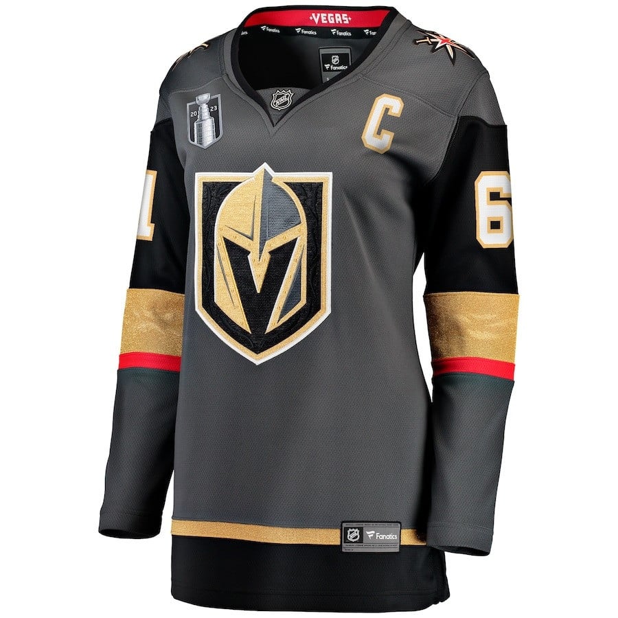 Alternative view of Mark Stone 61 Vegas Golden Knights Women's 2023 Stanley Cup Final Alternate Breakaway Player Hockey Jersey - Black - JS116 