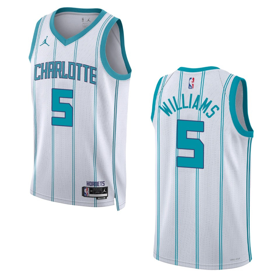 Mark Williams White Association Edition 2022-23 Charlotte Hornets Swingman Basketball Jersey