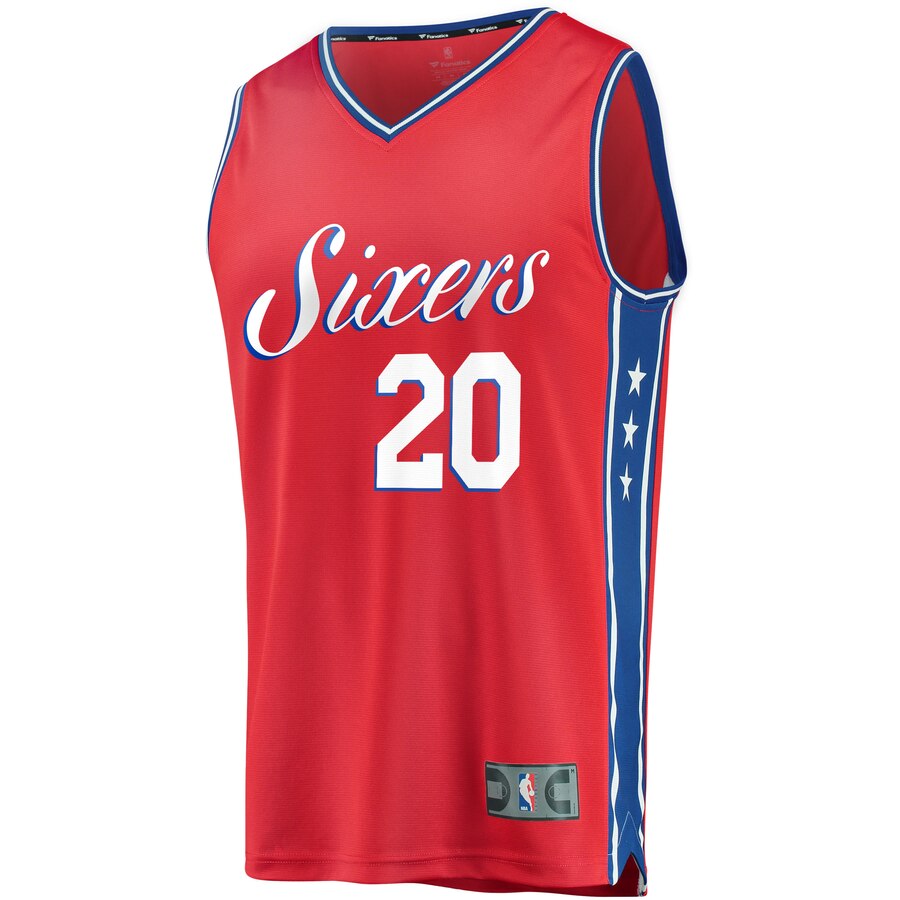 Alternative view of Markelle Fultz Philadelphia 76ers Fanatics Branded Fast Break Replica Basketball Jersey Red - Statement Edition