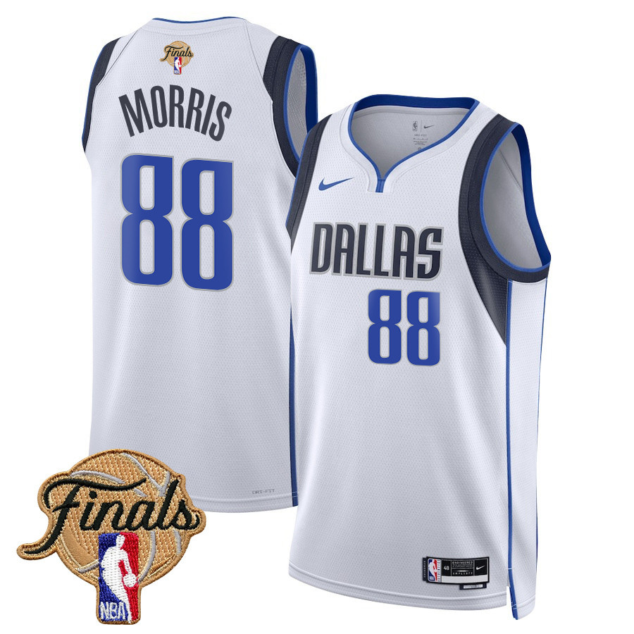 Markieff Morris 88 Dallas Mavericks 2024 FINALS PATCH Swingman Basketball Jersey - Association Edition - White - JS705 