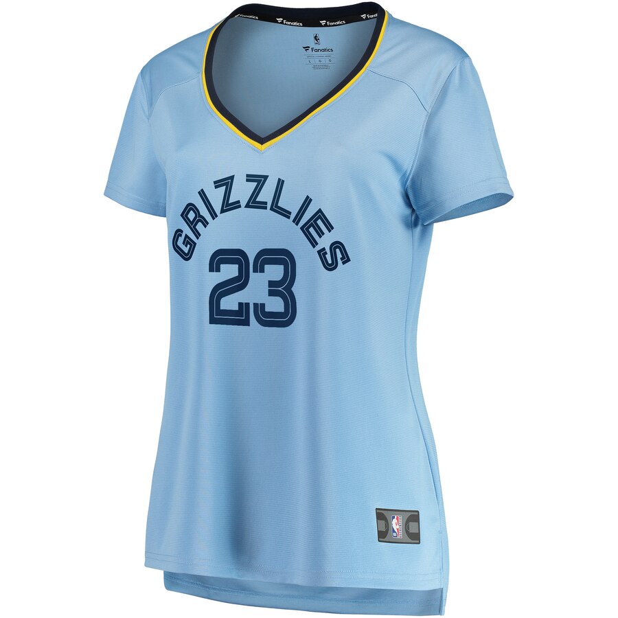 Alternative view of Marko Guduric Memphis Grizzlies Fanatics Branded Women's Fast Break Player Basketball Jersey - Statement Edition - Light Blue