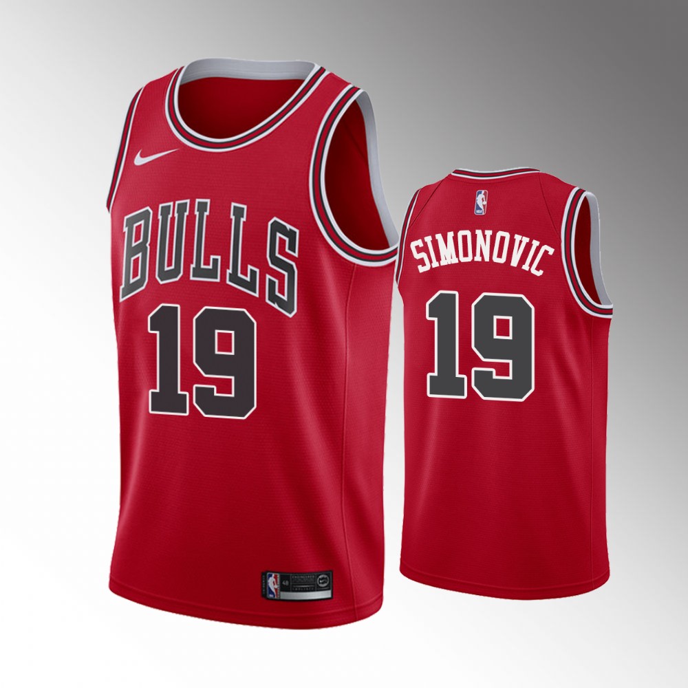 Marko Simonovic Chicago Bulls 2021 Icon Edition Red Basketball Jersey