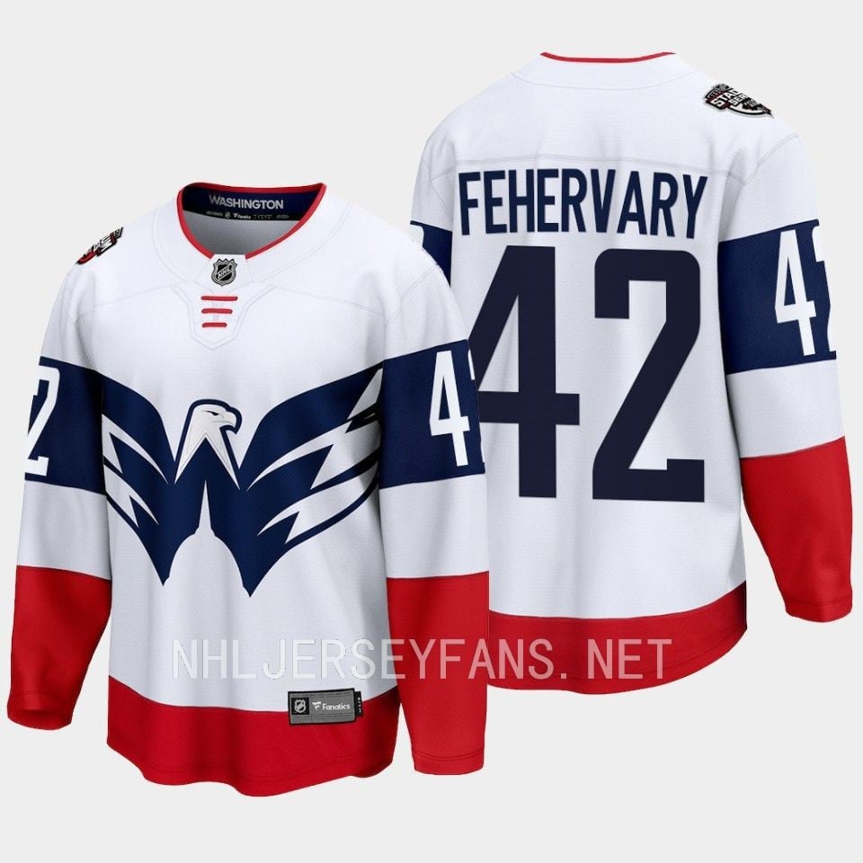 Martin Fehervary 42 Washington Capitals 2023 Hockey Jersey Stadium White Primegreen - JS189 