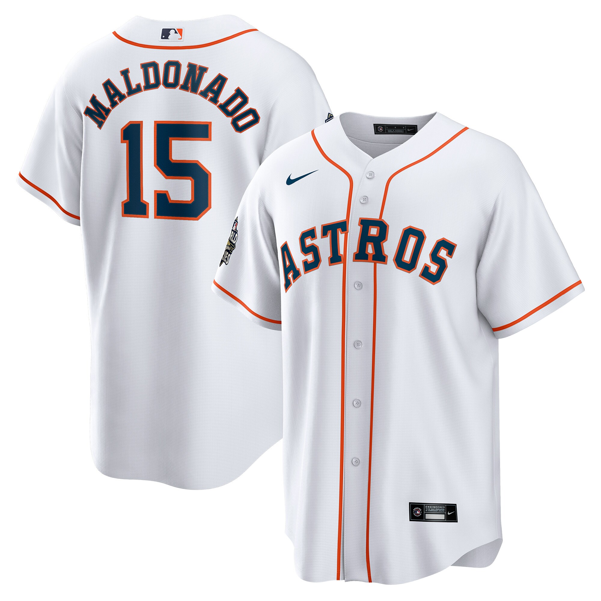 Alternative view of MartÃƒÆ’Ã‚Â­n Maldonado Houston Astros Home 2022 World Series Replica Player Baseball Jersey - White