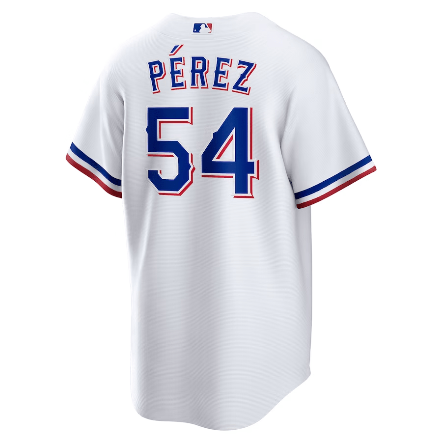 Alternative view of Martín Pérez 54 Texas Rangers Home Men Baseball Jersey - White - JS345 
