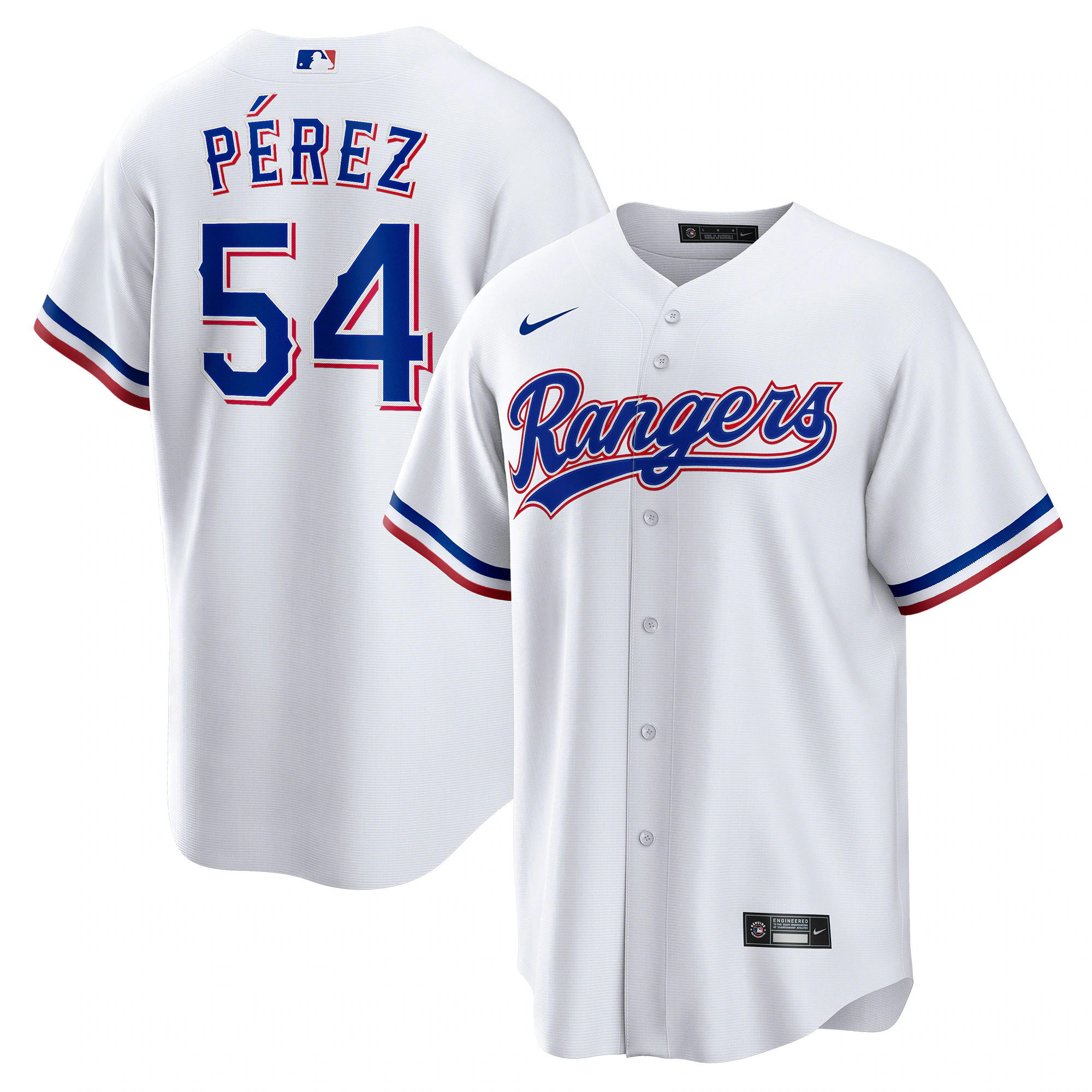 MartÃƒÆ’Ã‚Â­n PÃƒÆ’Ã‚Â©rez Texas Rangers Home Replica Player Baseball Jersey - White