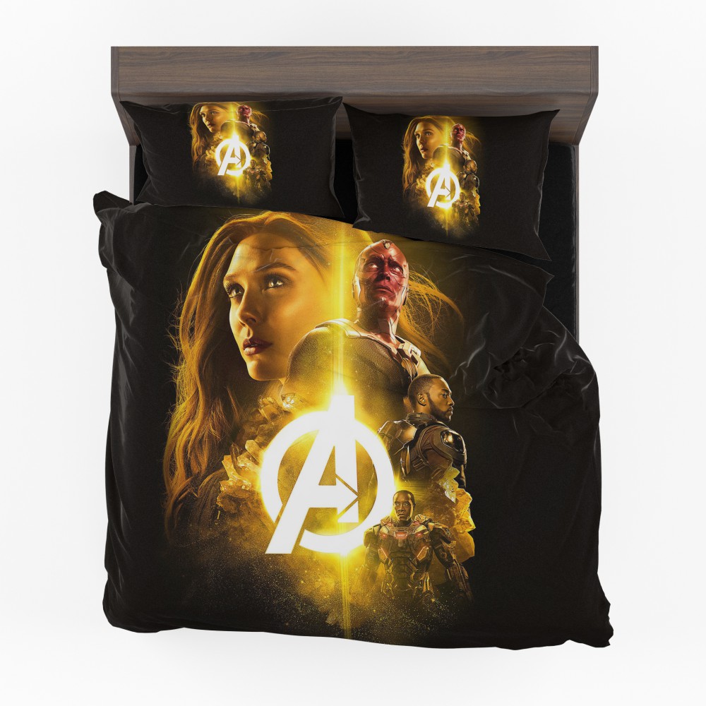 Marvel Vision War Machine Falcon Scarlet Witch Infinity War Bed In Bag - Custom Bedding Set