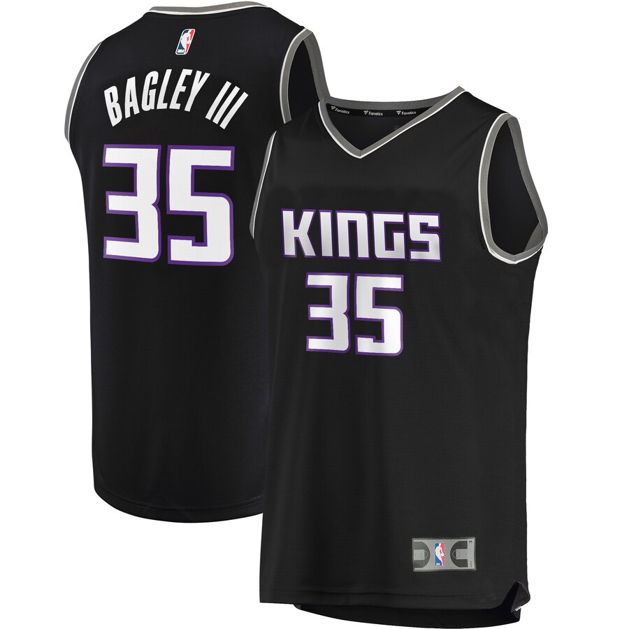 Marvin Bagley Iii Sacramento Kings Fanatics Branded Youth Fast Break Replica Player Basketball Jersey - Statement Edition - Black