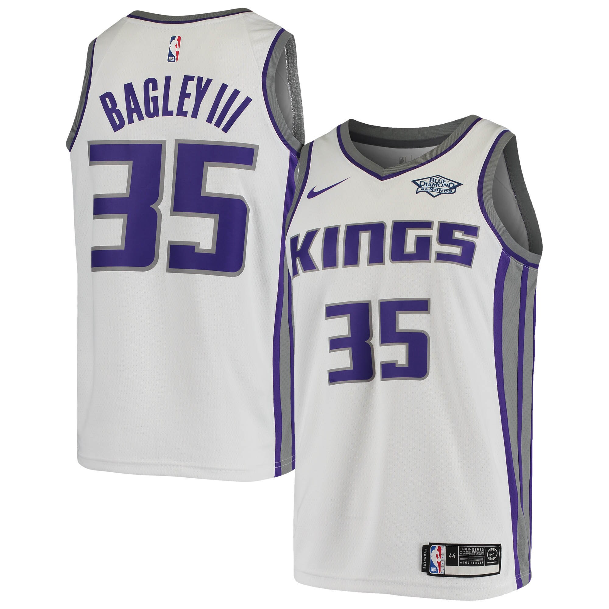 Marvin Bagley Iii Sacramento Kings Swingman Player Basketball Jersey - Association Edition - White