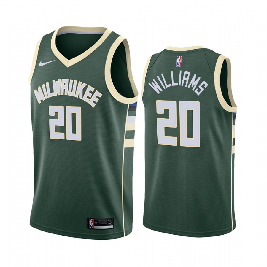 Marvin Williams Milwaukee Bucks 2019-20 Green Icon #20 Basketball Jersey