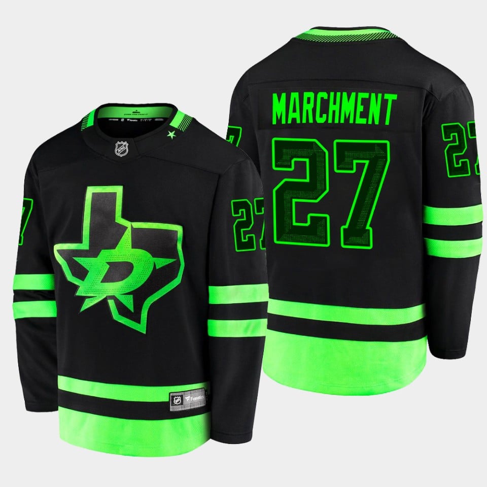 Mason Marchment 27 Dallas Stars Blackout Alternate Third Black Hockey Jersey - JS623 