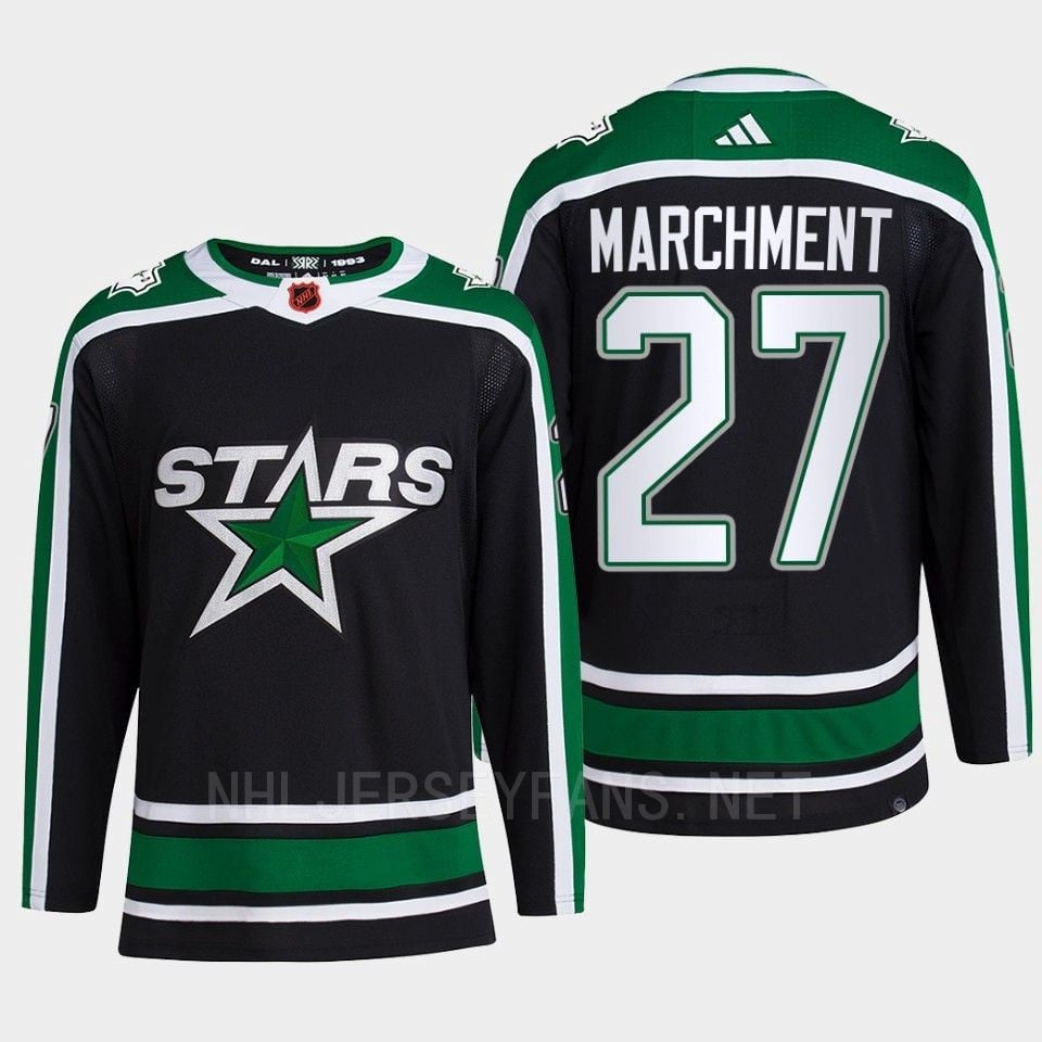Mason Marchment 27 Reverse Retro 2.0 2022 Dallas Stars Black Hockey Jersey Pro Primegreen - JS291 