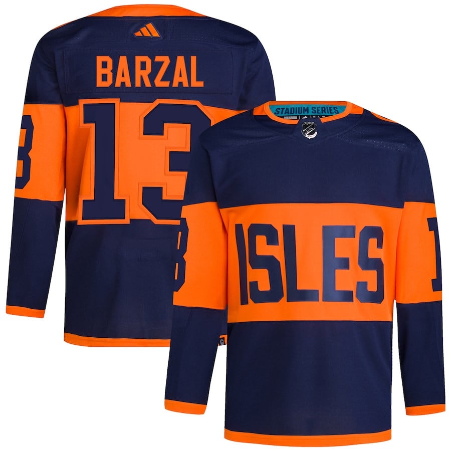 Mathew Barzal 13 New York Islanders 2024 Stadium Series Primegreen Men Hockey Jersey - Navy - JS682 