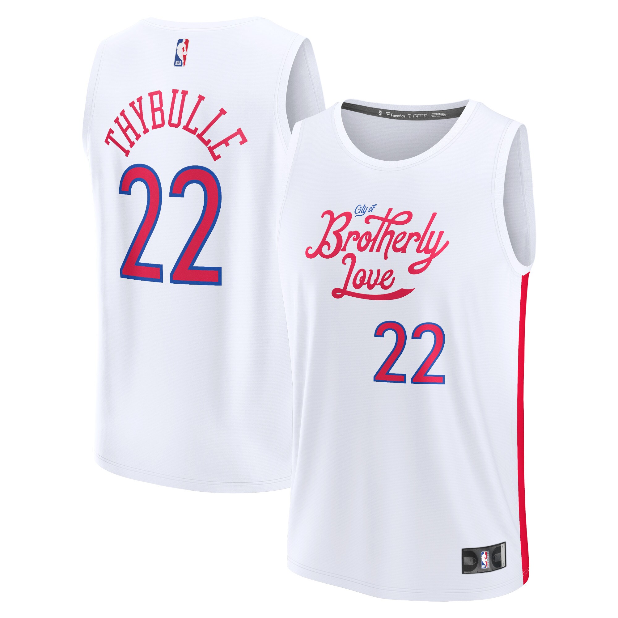 Alternative view of Matisse Thybulle Philadelphia 76ers Fanatics Branded Youth 2022/23 Fastbreak Basketball Jersey - City Edition - White