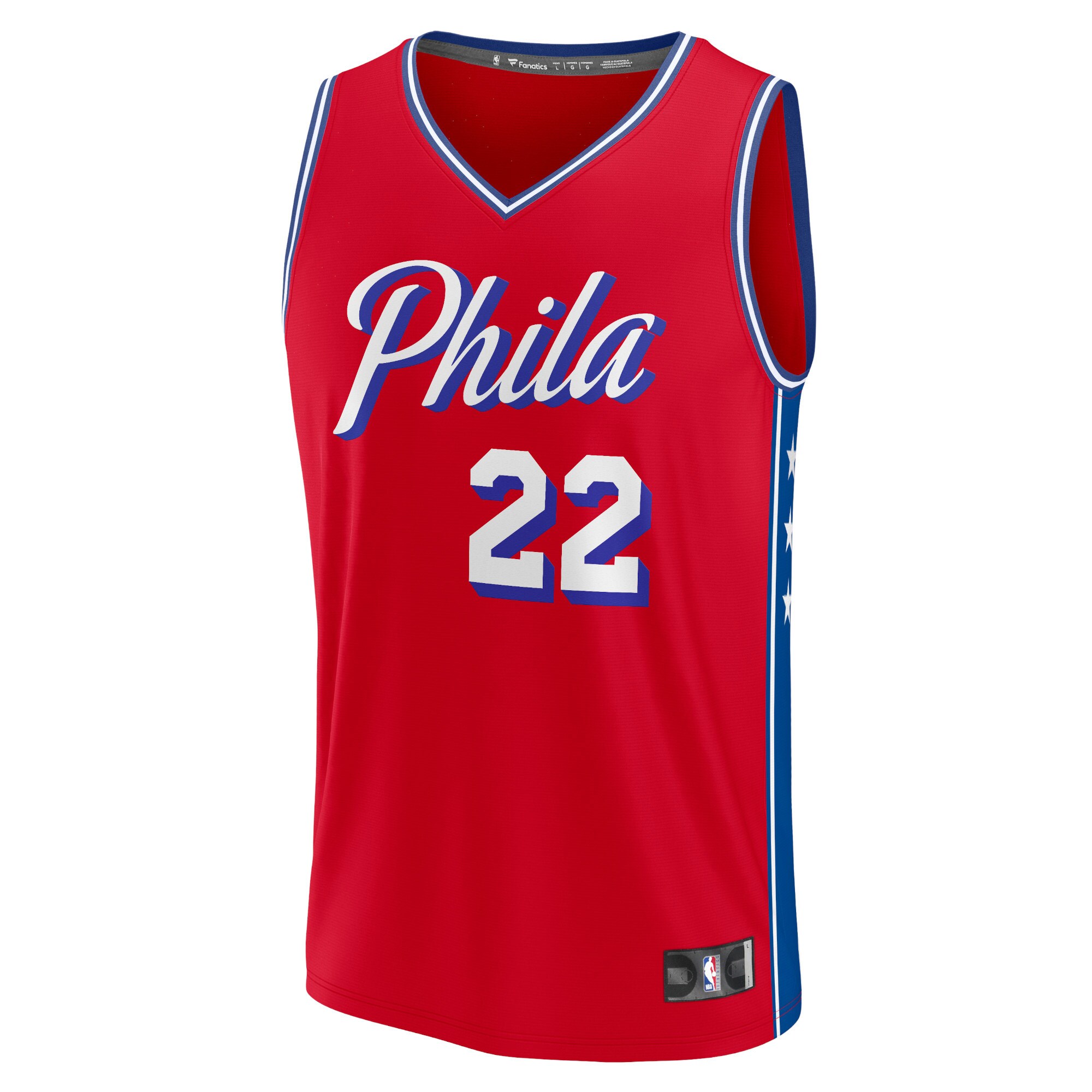 Alternative view of Matisse Thybulle Philadelphia 76ers Fanatics Fast Break Replica Player Basketball Jersey - Statement Edition - Red