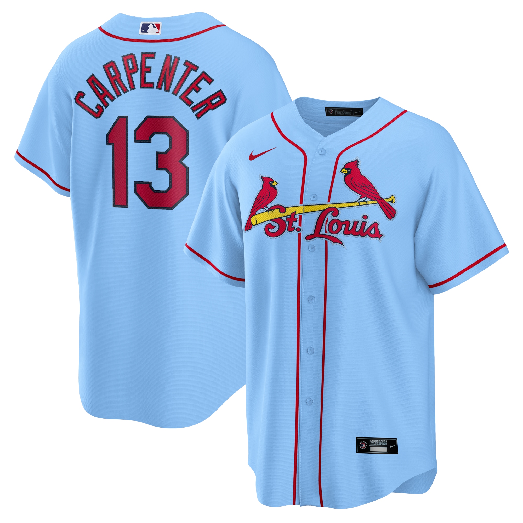 Matt Carpenter St. Louis Cardinals Alternate Replica Player Name Baseball Jersey - Light Blue