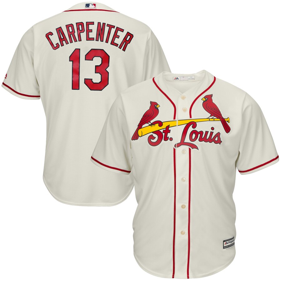Matt Carpenter St. Louis Cardinals Majestic Cool Base Player Baseball Jersey – Cream