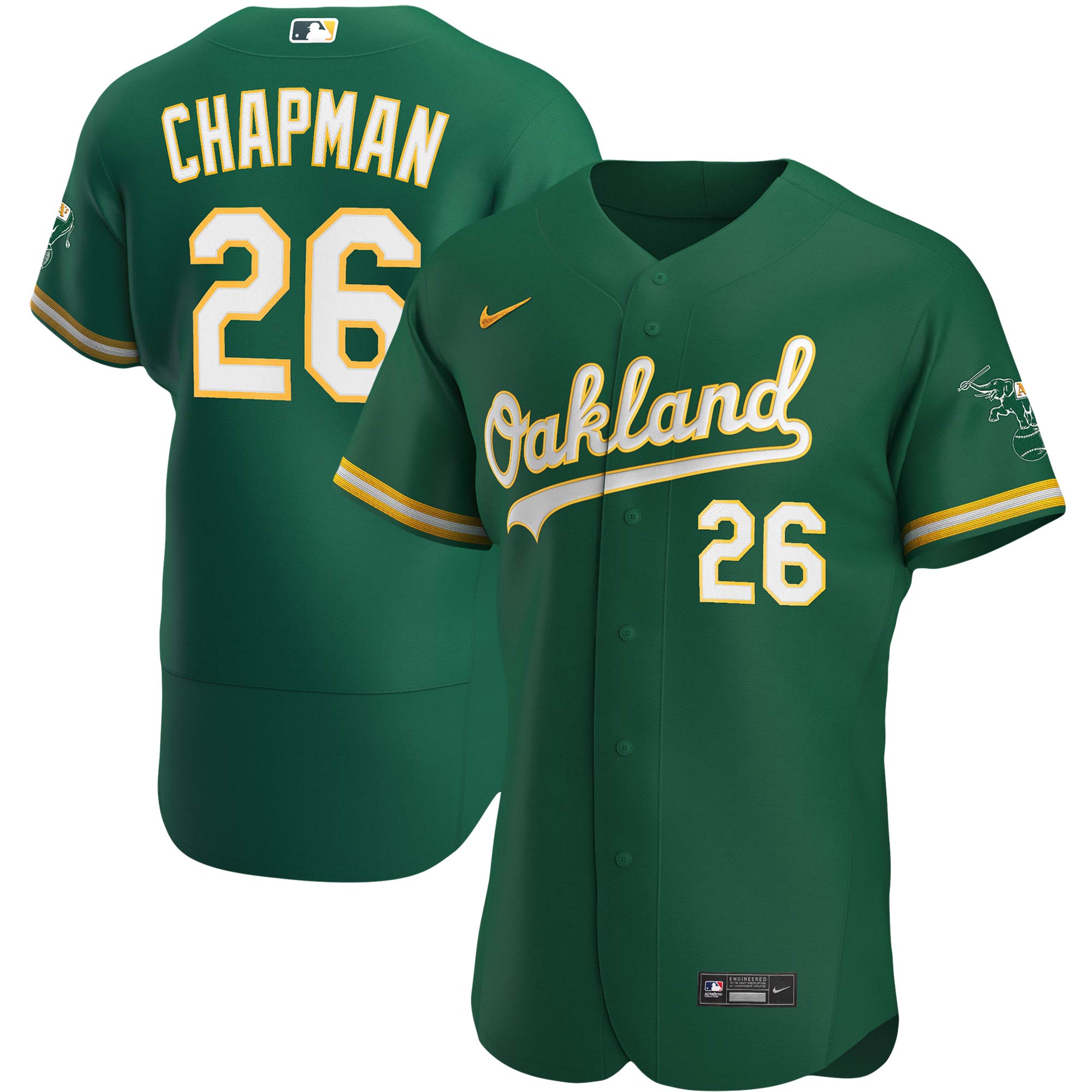 Matt Chapman Oakland Athletics Alternate Authentic Player Baseball Jersey – Kelly Green