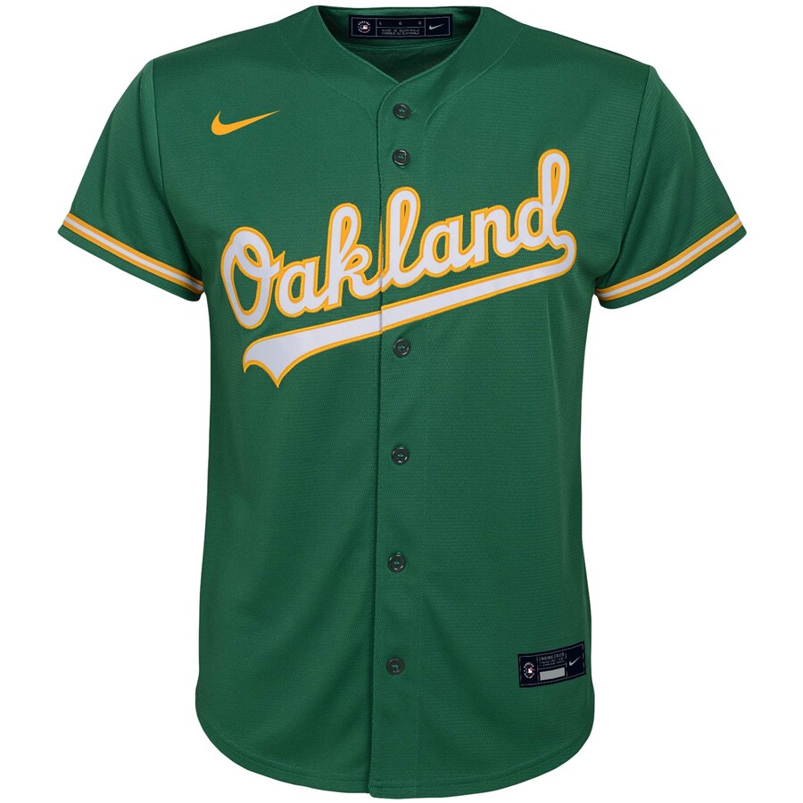 Alternative view of Matt Chapman Oakland Athletics Youth Alternate 2020 Replica Player Baseball Jersey - Kelly Green