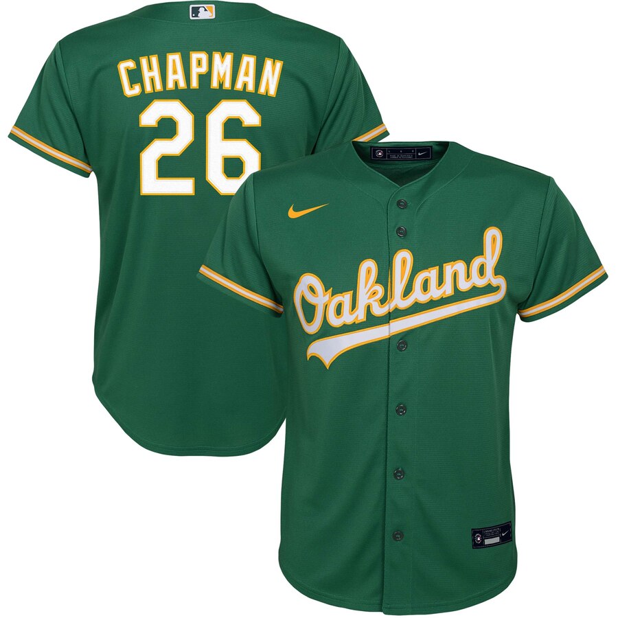 Matt Chapman Oakland Athletics Youth Alternate 2020 Replica Player Baseball Jersey - Kelly Green