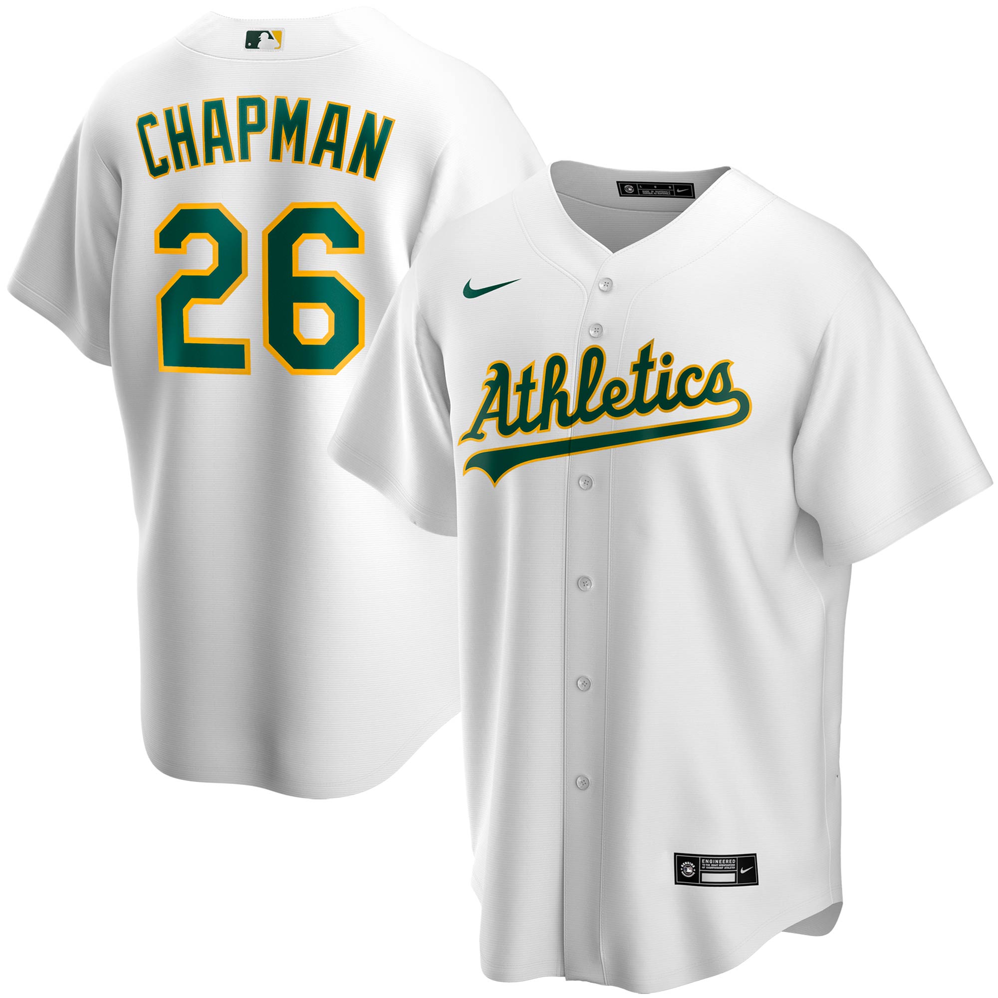 Alternative view of Matt Chapman Oakland Athletics Youth Alternate Replica Player Baseball Jersey - White