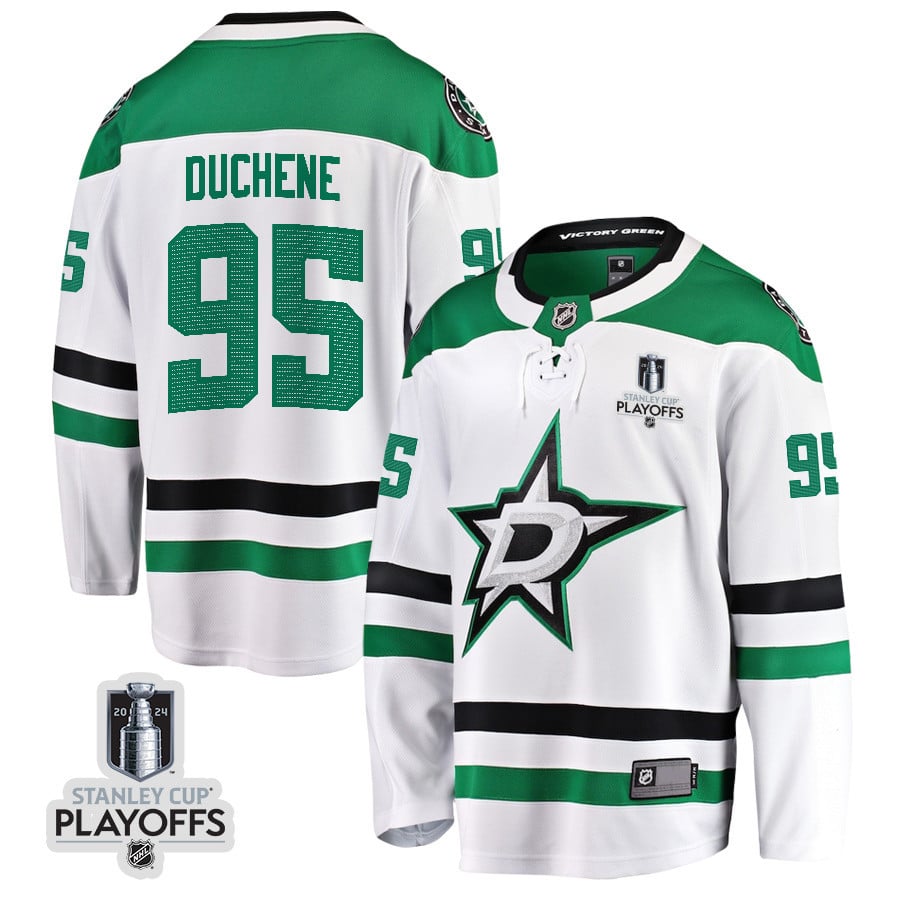 Matt Duchene 95 Dallas Stars 2024 NHL Playoffs Patch Away Breakaway Hockey Jersey - Men - JS798 