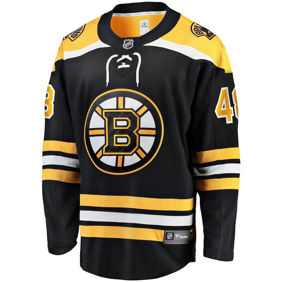 Alternative view of Matt Grzelcyk 48 Boston Bruins Home Breakaway Hockey Jersey - Men, Black - JS208 