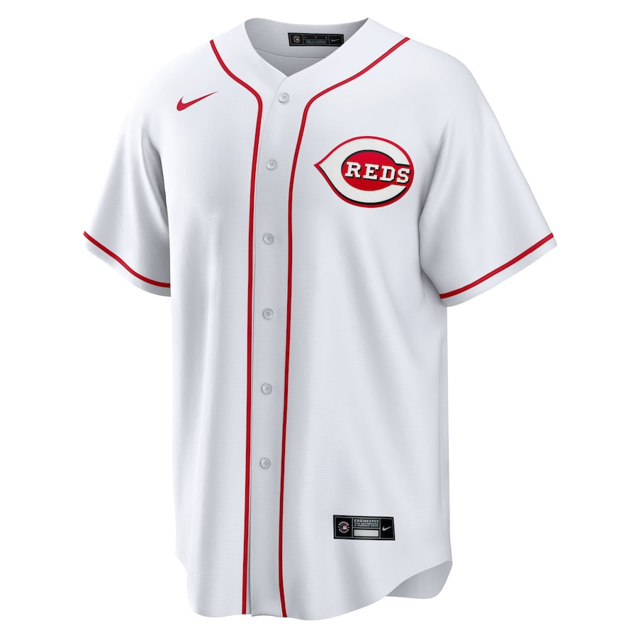 Alternative view of Matt McLain 9 Cincinnati Reds Home Men Baseball Jersey - White