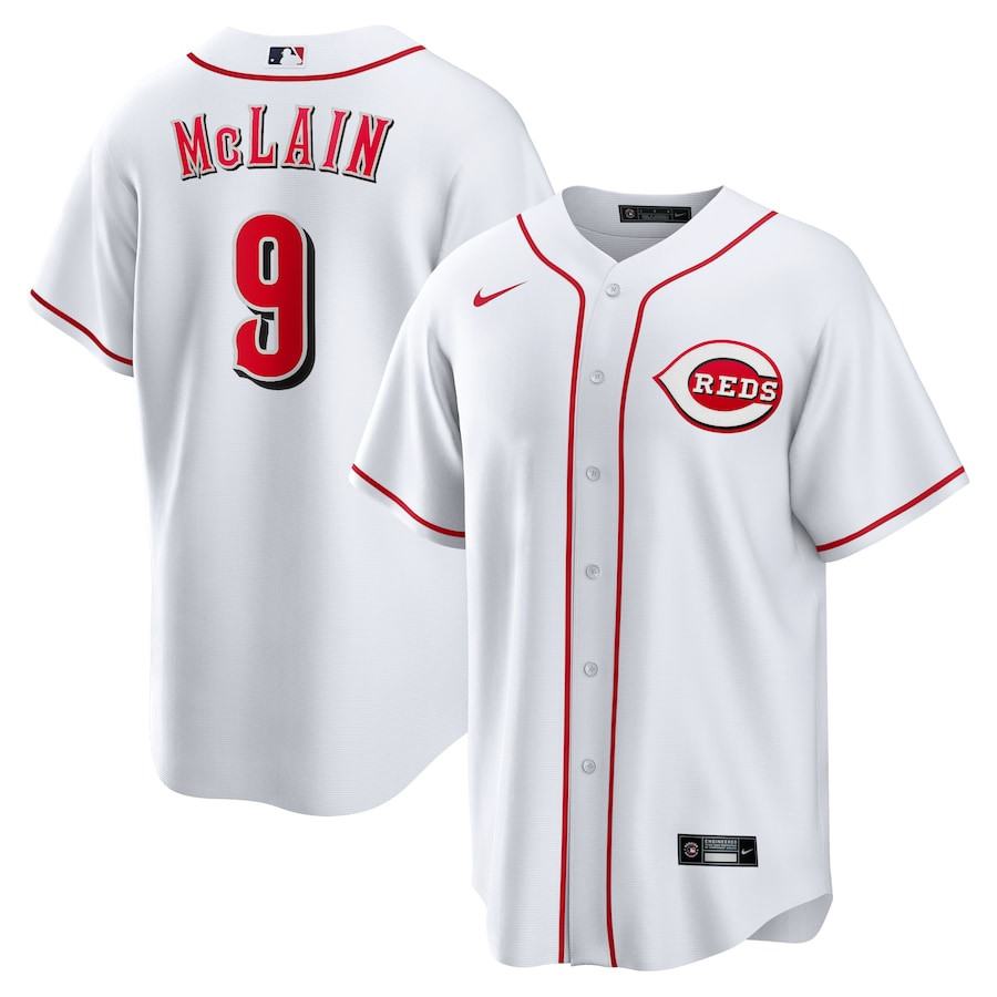 Matt McLain 9 Cincinnati Reds Home Men Baseball Jersey - White