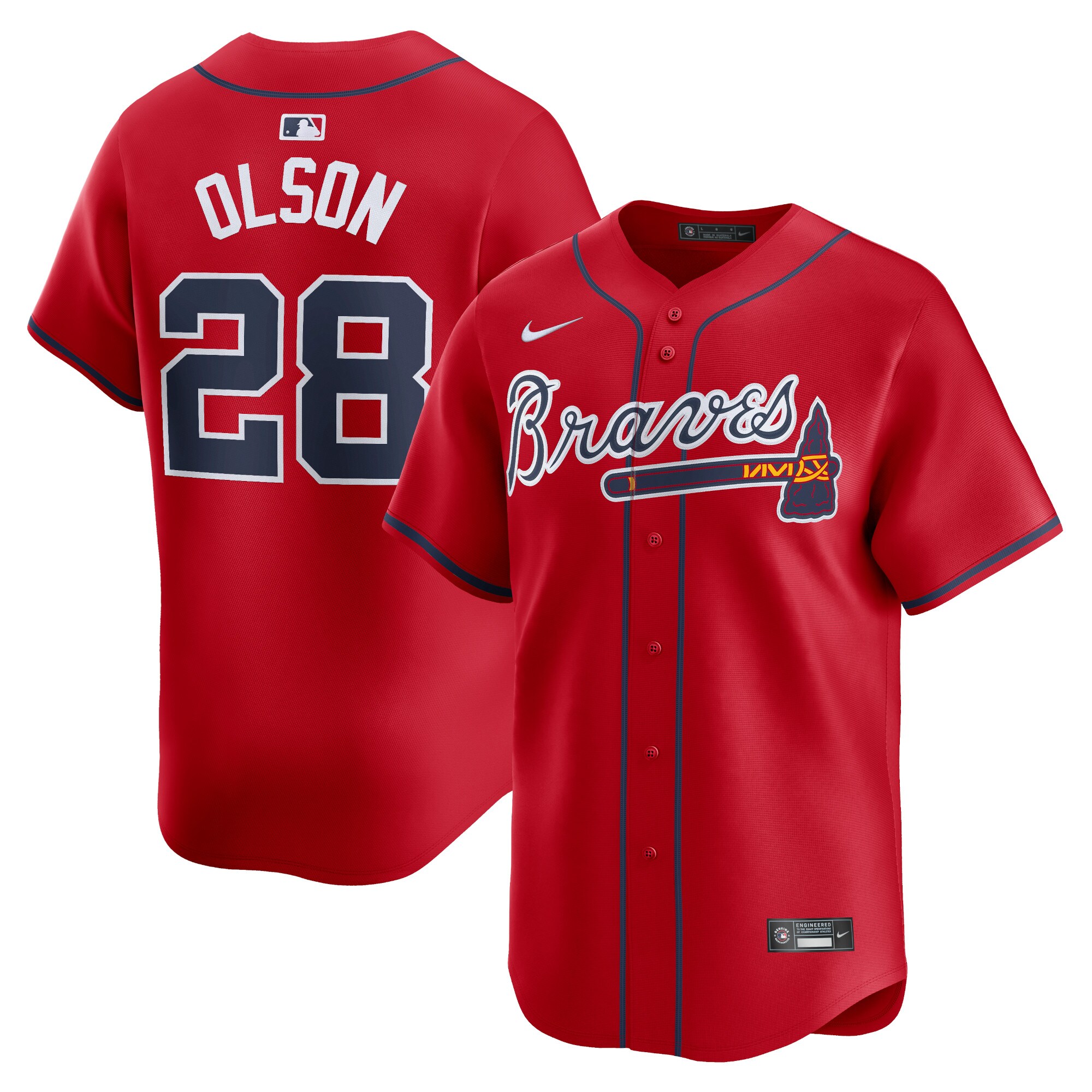 Matt Olson Atlanta Braves Alternate Limited Player Baseball JerseyÃƒâ€šÃ‚Â ÃƒÂ¢Ã¢â€šÂ¬Ã¢â‚¬Å“ Red
