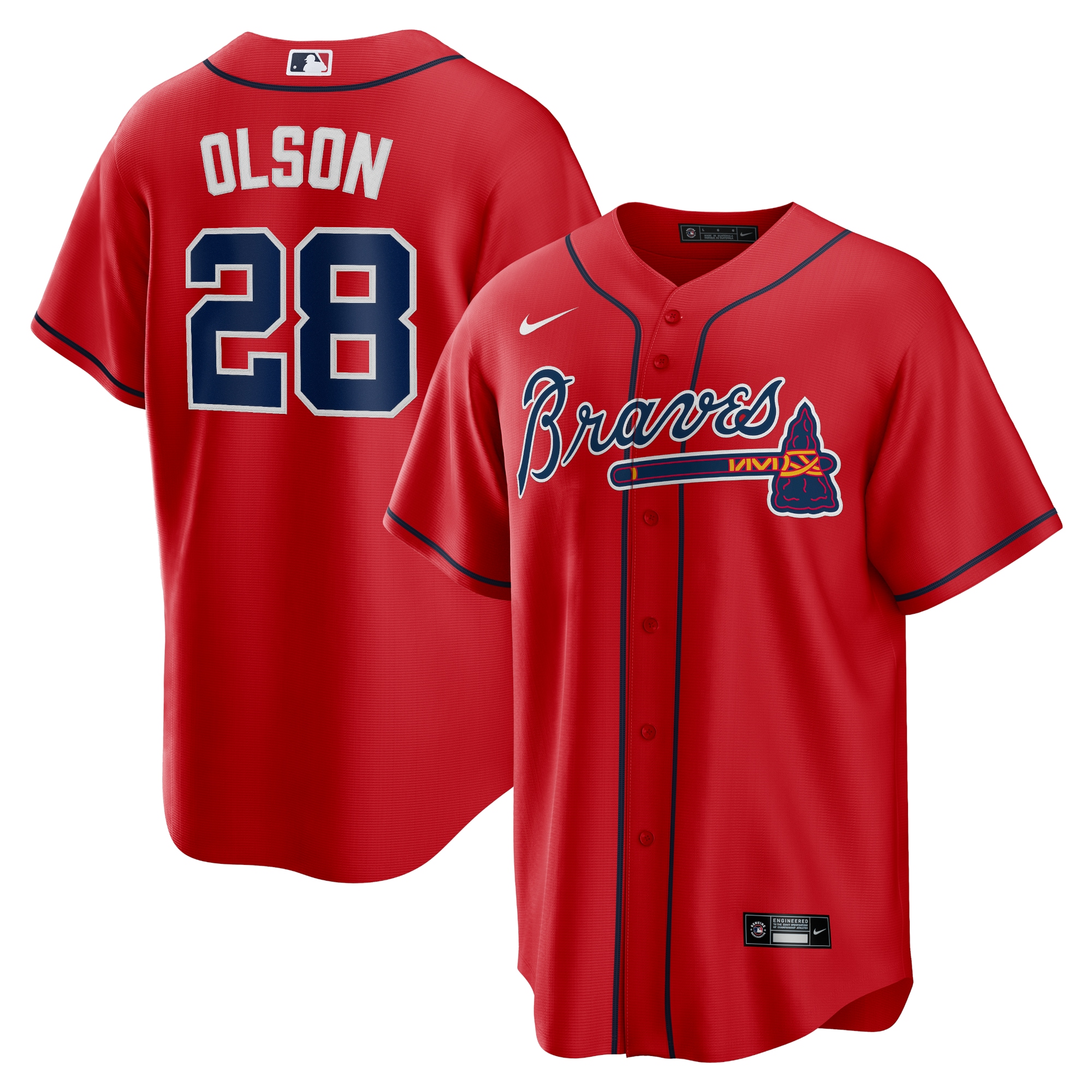 Matt Olson Atlanta Braves Alternate Replica Player Baseball Jersey – Red