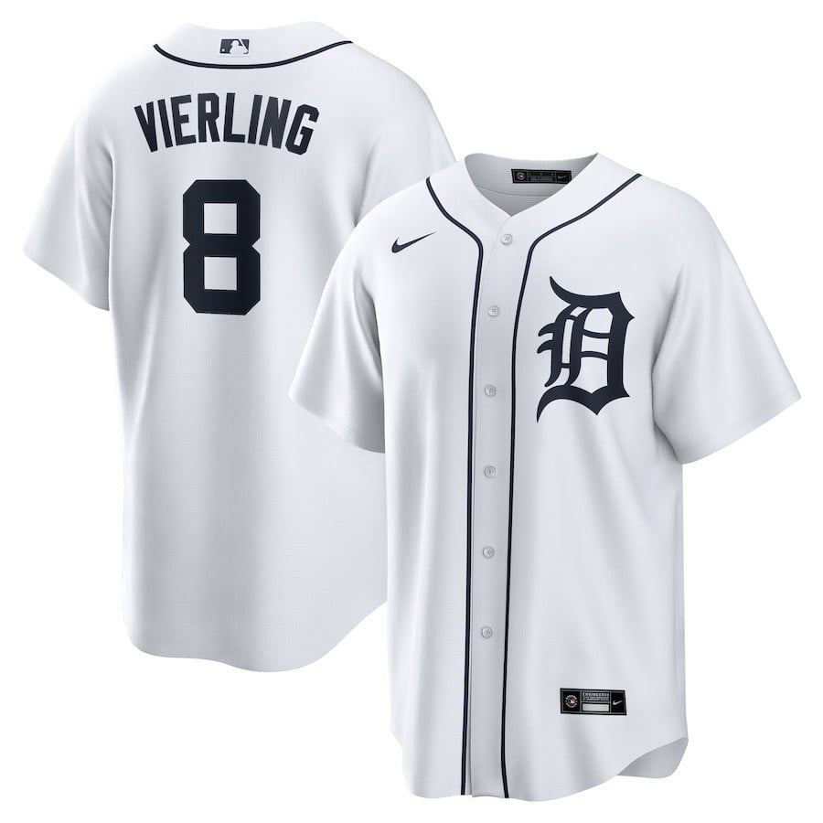 Matt Vierling 8 Detroit Tigers Home Men Jersey - White