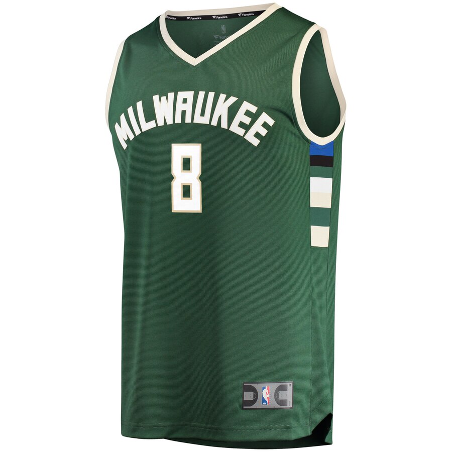 Alternative view of Matthew Dellavedova Milwaukee Bucks Fanatics Branded Fast Break Replica Basketball Jersey Green - Icon Edition