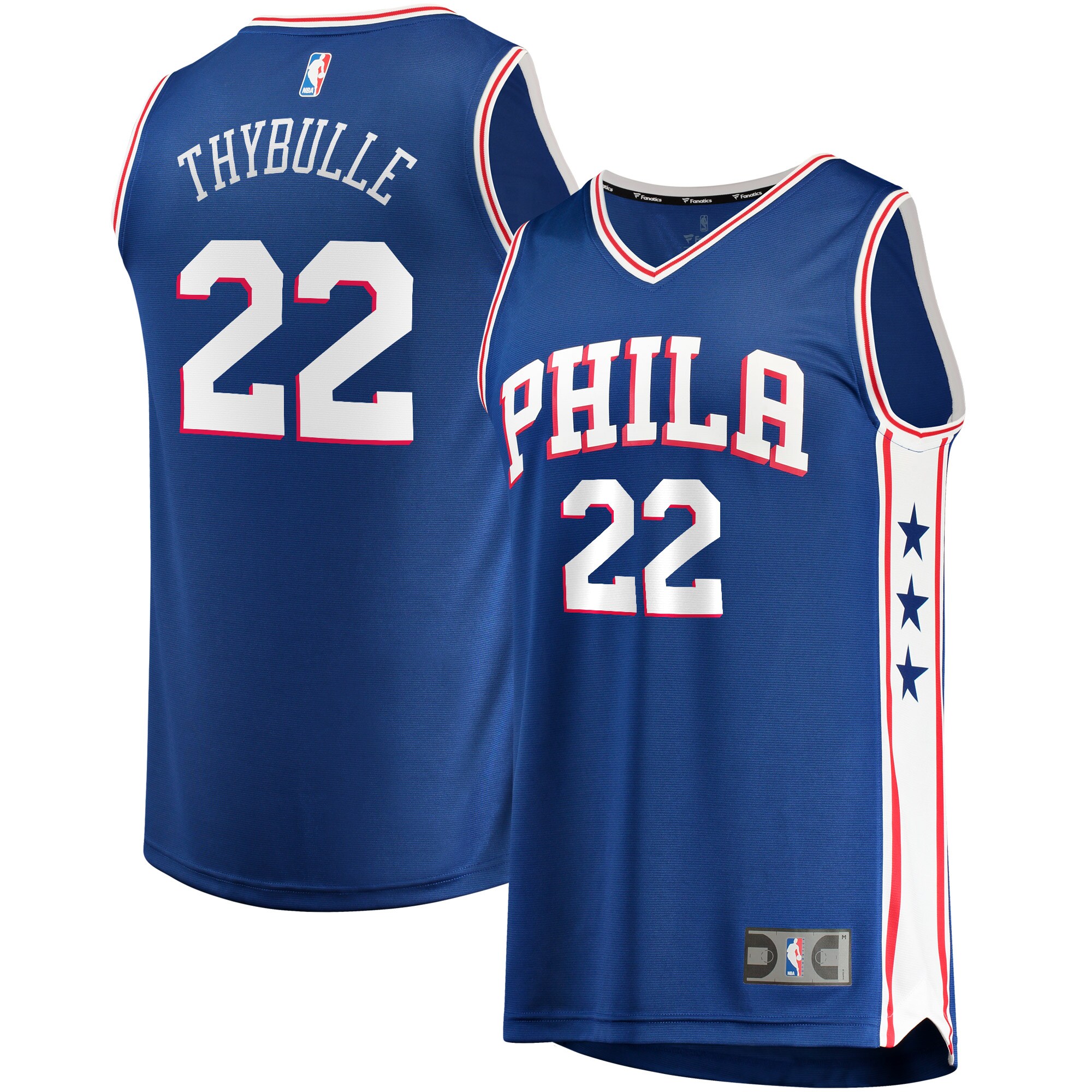 Alternative view of Mattise Thybulle Philadelphia 76ers Fanatics Branded Replica Fast Break Basketball Jersey Royal - Icon Edition