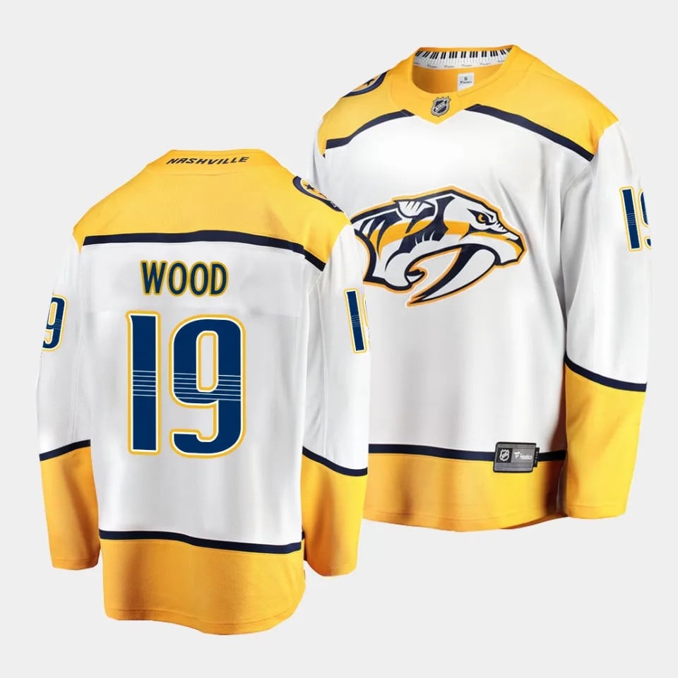 Matvei Michkov #19 Nashville Predators 2023 Draft Away Men Hockey Jersey - Yellow/White - JS949 