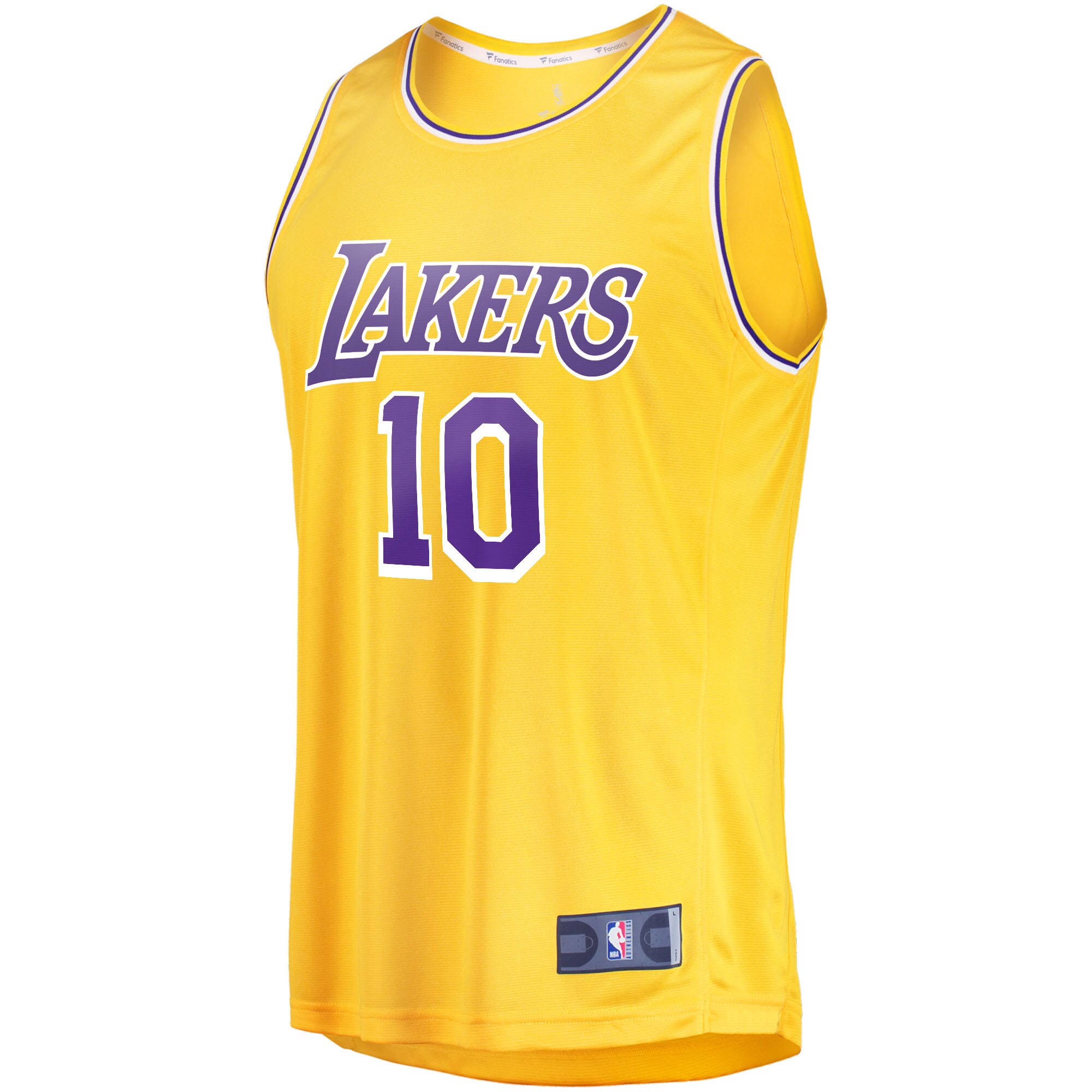 Alternative view of Max Christie Los Angeles Lakers Fanatics Fast Break Replica Basketball Jersey - Icon Edition - Gold