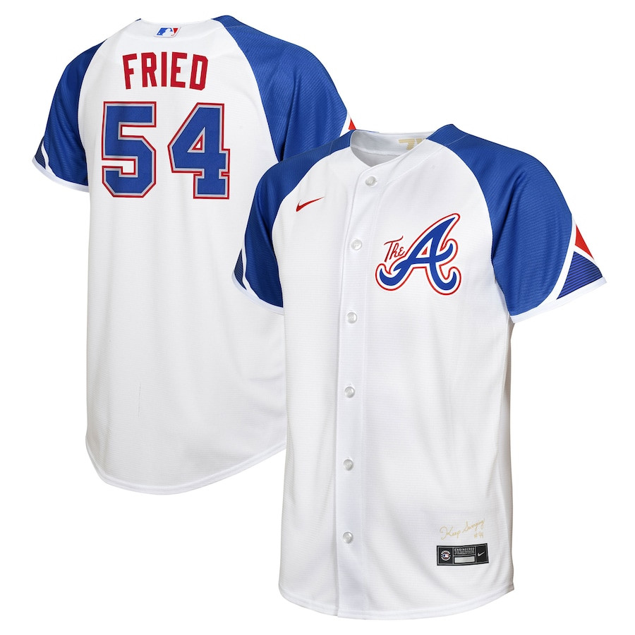 Max Fried 54 Atlanta Braves 2023 City Connect Youth Baseball Jersey - White - JS979