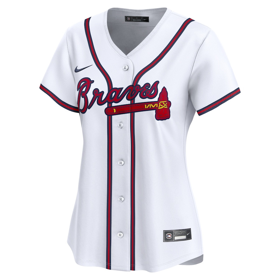 Alternative view of Max Fried 54 Atlanta Braves Women Home Limited Player Baseball Jersey - White - JS431