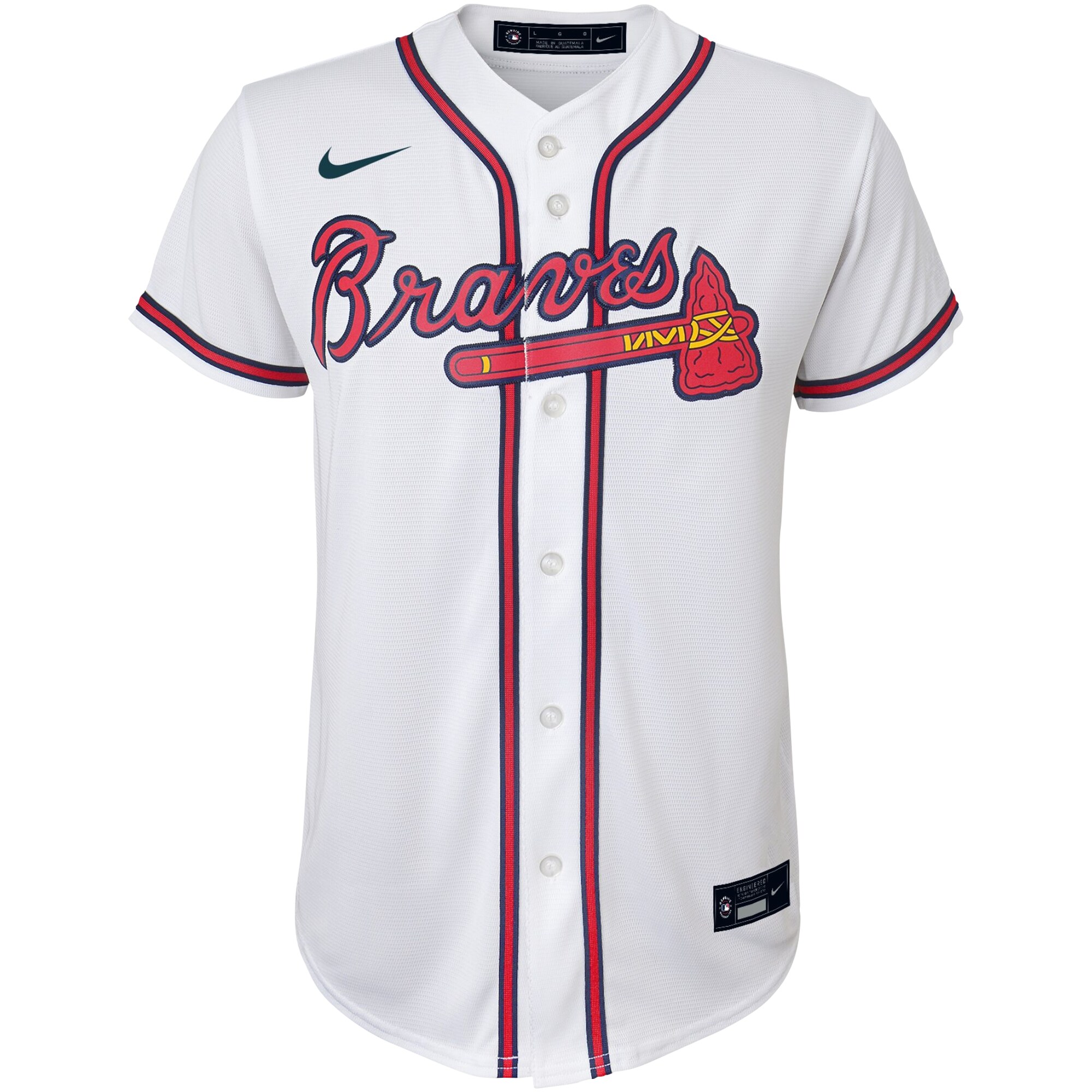 Alternative view of Max Fried Atlanta Braves Youth Alternate Replica Player Baseball Jersey - White