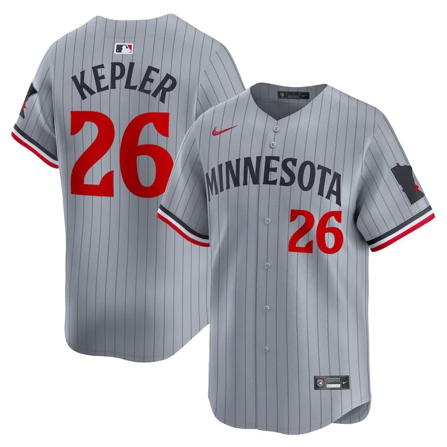 Max Kepler 26 Minnesota Twins Road Limited Men Baseball Jersey - Gray 