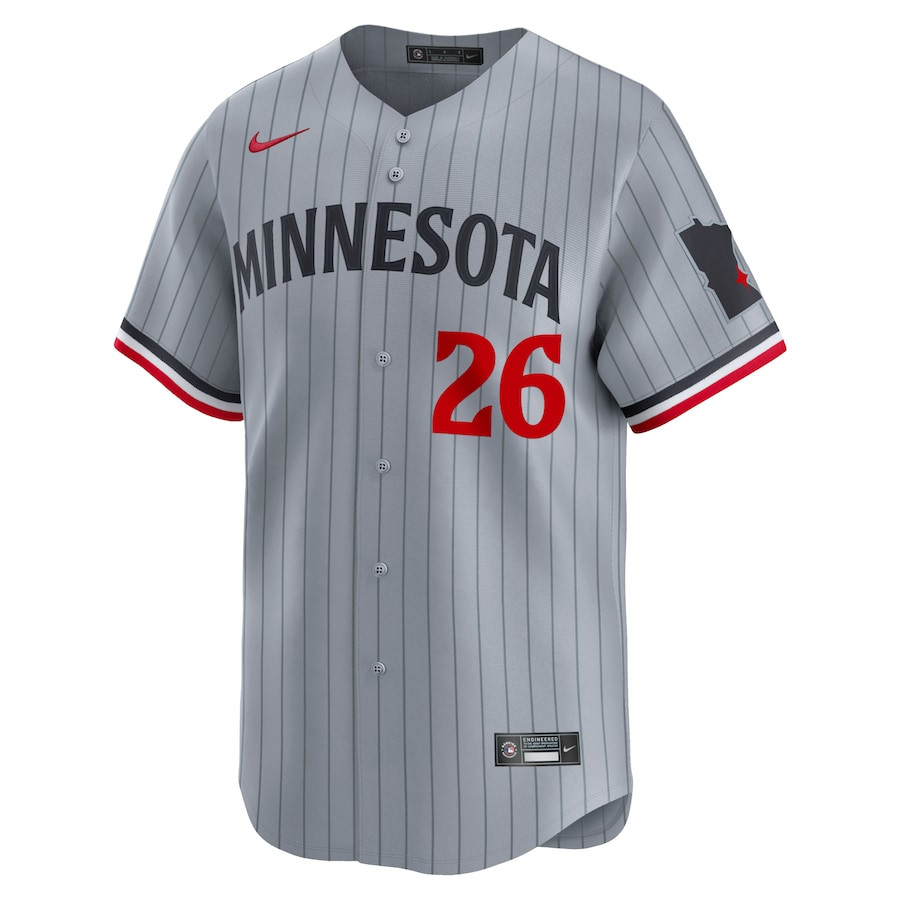 Alternative view of Max Kepler 26 Minnesota Twins Road Limited Men Baseball Jersey - Gray 